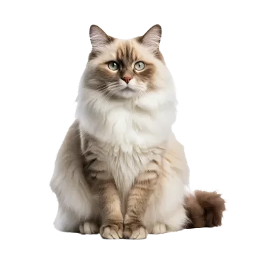 a cat sitting on the floor looking up