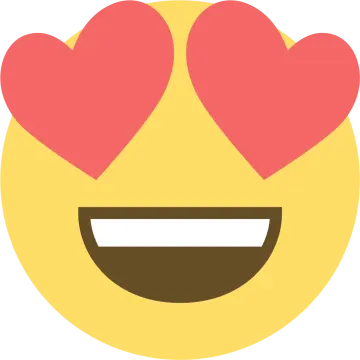 a smiley face with hearts on it