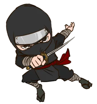 a drawing of a ninja with a sword