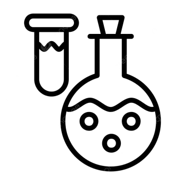 a black and white icon of a flask