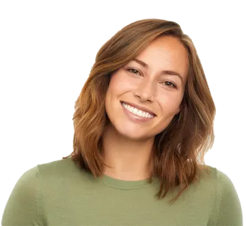 a woman with brown hair and a green shirt