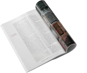 an open book on a white background