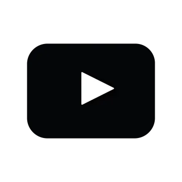 a black and white icon of a video player