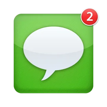 a green square icon with a white speech bubble