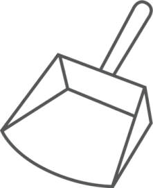 a black and white line drawing of a shovel