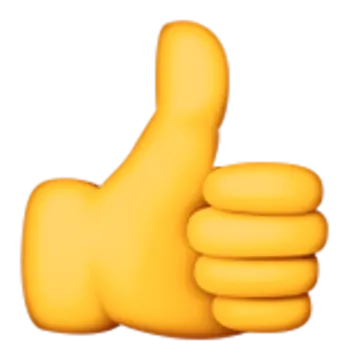 a thumbs up sign on a white background