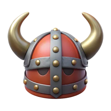 an image of a viking helmet with horns
