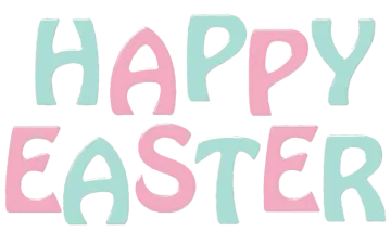 the words happy easter on a white background