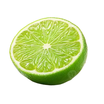 a slice of lime on a white background