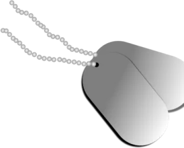 a dog tag on a white background