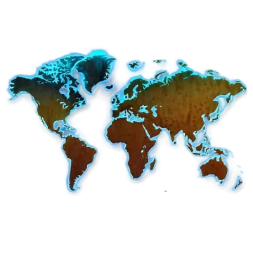 a map of the world on a white background