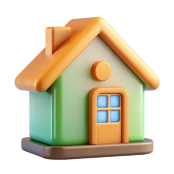 a small green and orange house