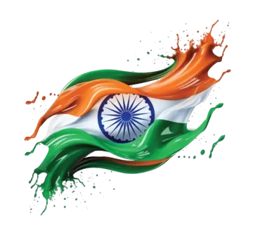 the indian flag painted on a white background