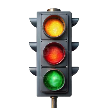 a traffic light with red and green lights