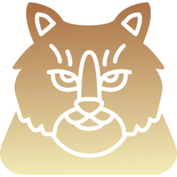 a brown and white cat icon