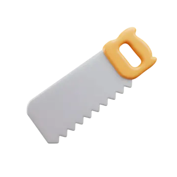 an orange and white knife on a white background