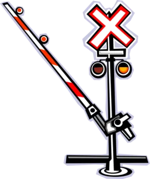 an image of a red and white cross on a pole