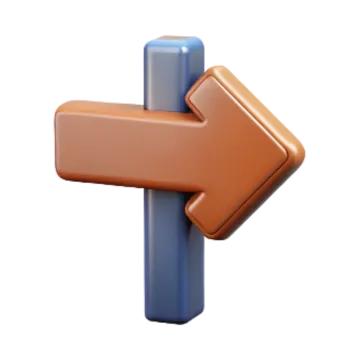 an orange and blue cross on a white background