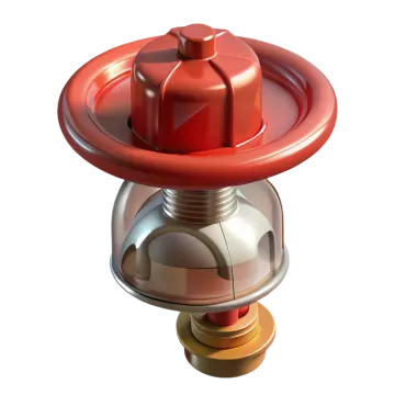 a red knob on a white background