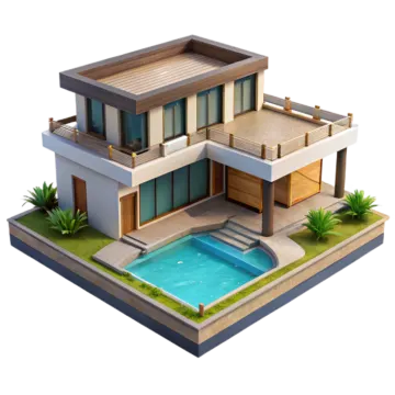 a 3d rendering of a modern house