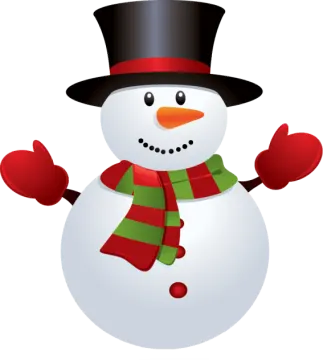 a snowman wearing a hat and scarf