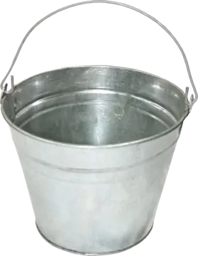a metal bucket with handle