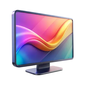 a computer monitor with a curved screen