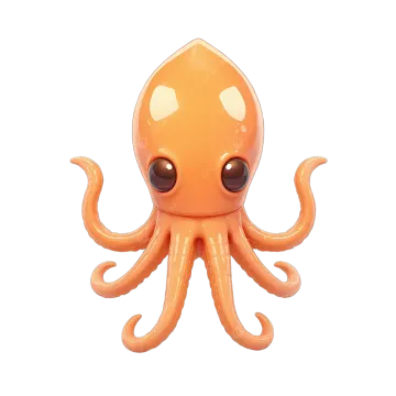 an orange octopus with big eyes
