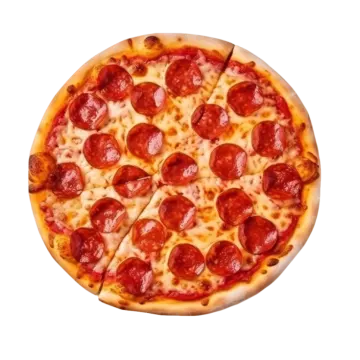 a pizza with pepperoni and cheese on it