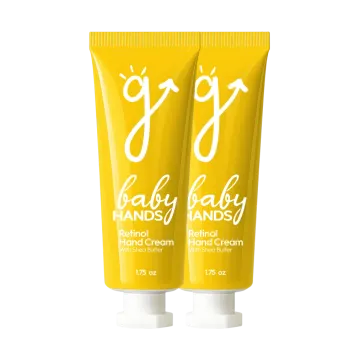 a pair of hand creams on a white background