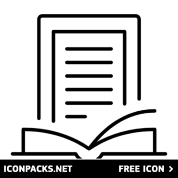 a black and white icon of an open book