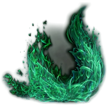 blue and green fire