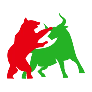 a red and green bull fighting each other bull