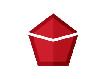 a red box with a white stripe on it