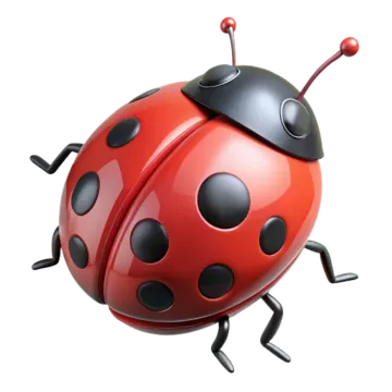 a ladybug on a white background