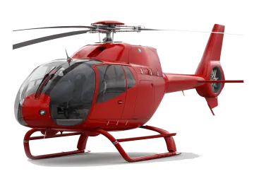 a red helicopter on a white background