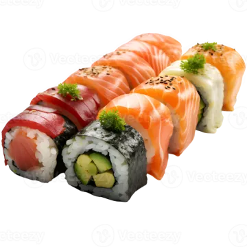 a piece of sui roll on a white background