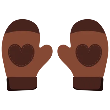 a pair of gloves with a heart in the middle