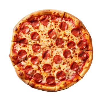 a pizza with pepperoni and cheese on it