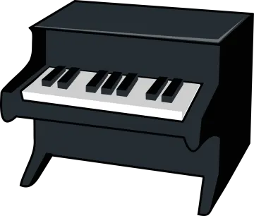 a black piano with white keys