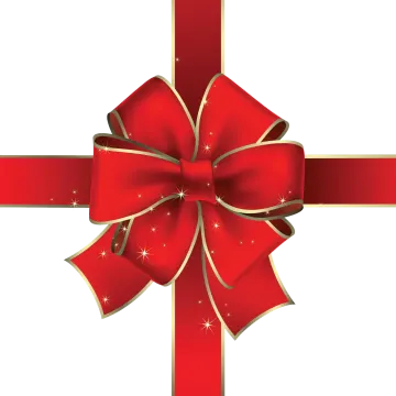 a red bow with stars on it