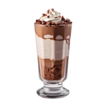 a glass filled with chocolate and whipped cream