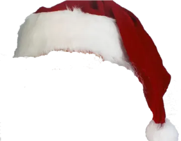 a red and white santa hat on a white background