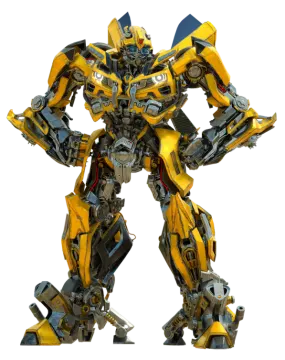 a yellow and black robot standing next to each other robots