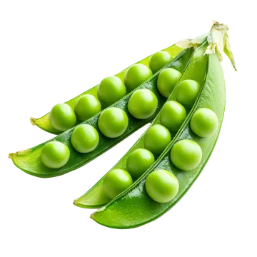 green peas on a white background