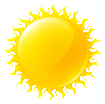 a yellow sun on a white background