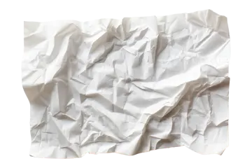 white crumpled paper on a white background