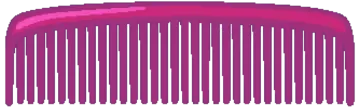 a pink comb on a white background