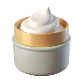 a bottle of cream on a white background