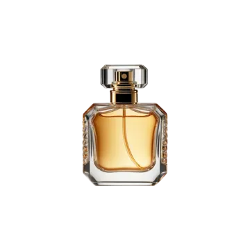 a bottle of perfume on a white background